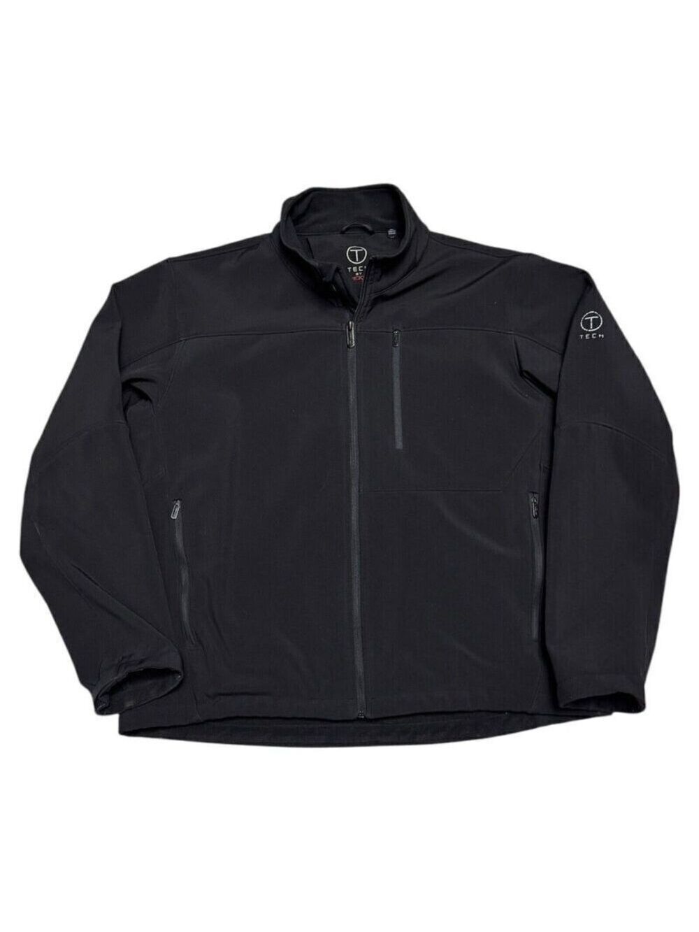 TUMI TECH Waterproof Soft Shell Black Windbreaker Designer Jacket Mens XL